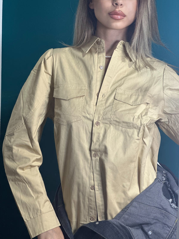 Camicia cargo beige