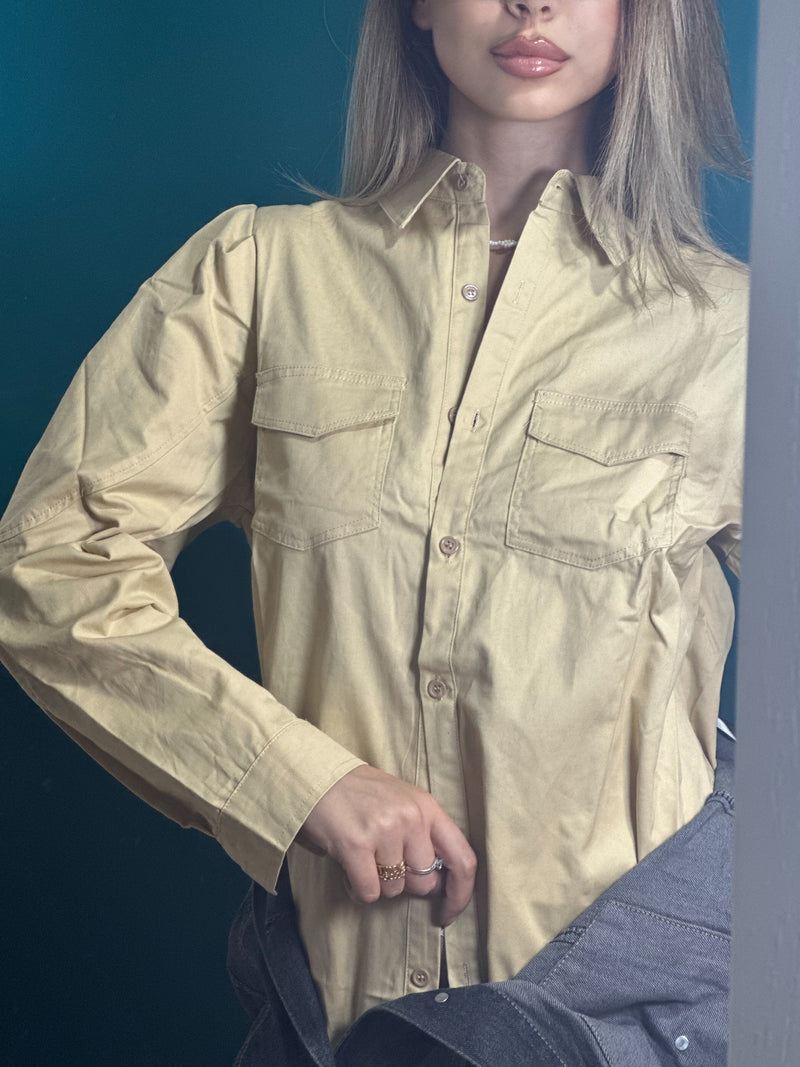 Camicia cargo beige